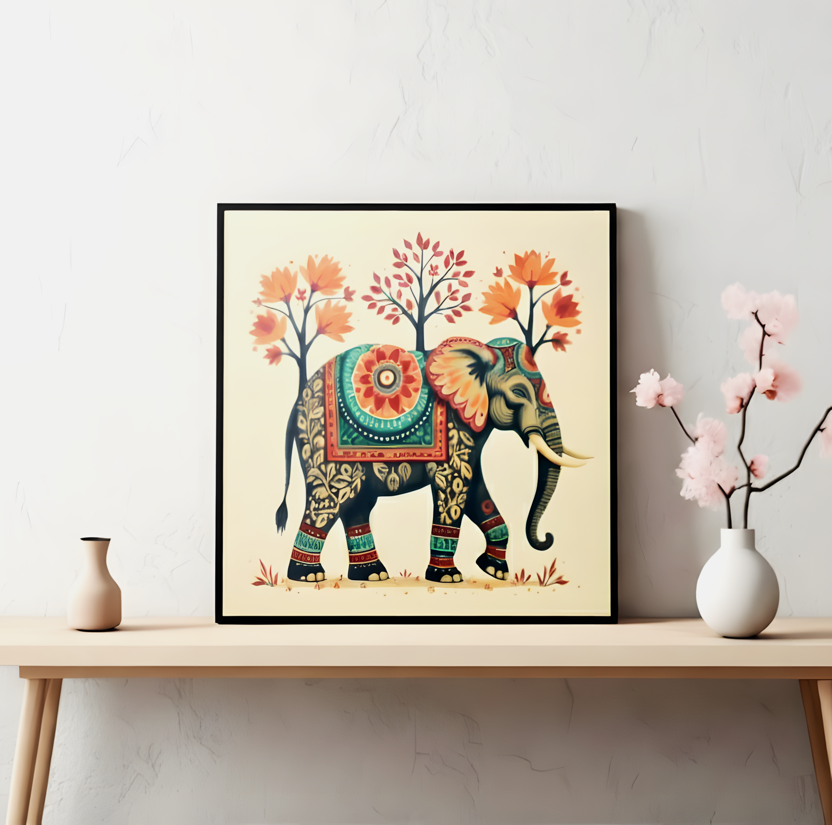 Madhubani Art Style Elephant